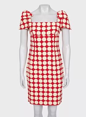 Valentino 100% Silk Fitted Dress Bow Detail UK 6/XS